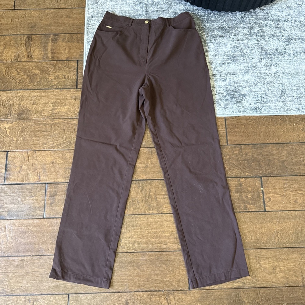 St. John Sport By Marie Gray Brown Pants Sz 10